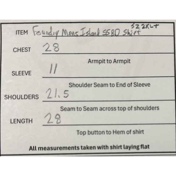 Foundry Men's Short Sleeve‎ Button Down Island Shirt Size 2XLT - Picture 7 of 7